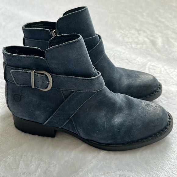 Born Women’s Suede Leather Distressed Moto Ankle‎ Boots Comfort Boho Booties 7 - Picture 1 of 9